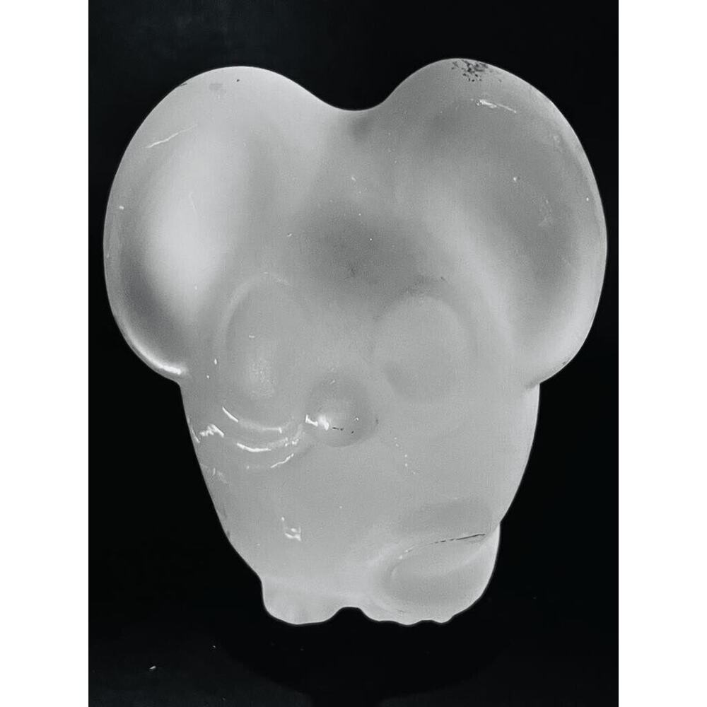 Vintage Lenox Frosted Glass Big Eye Mouse Imperial 4” Figurine
